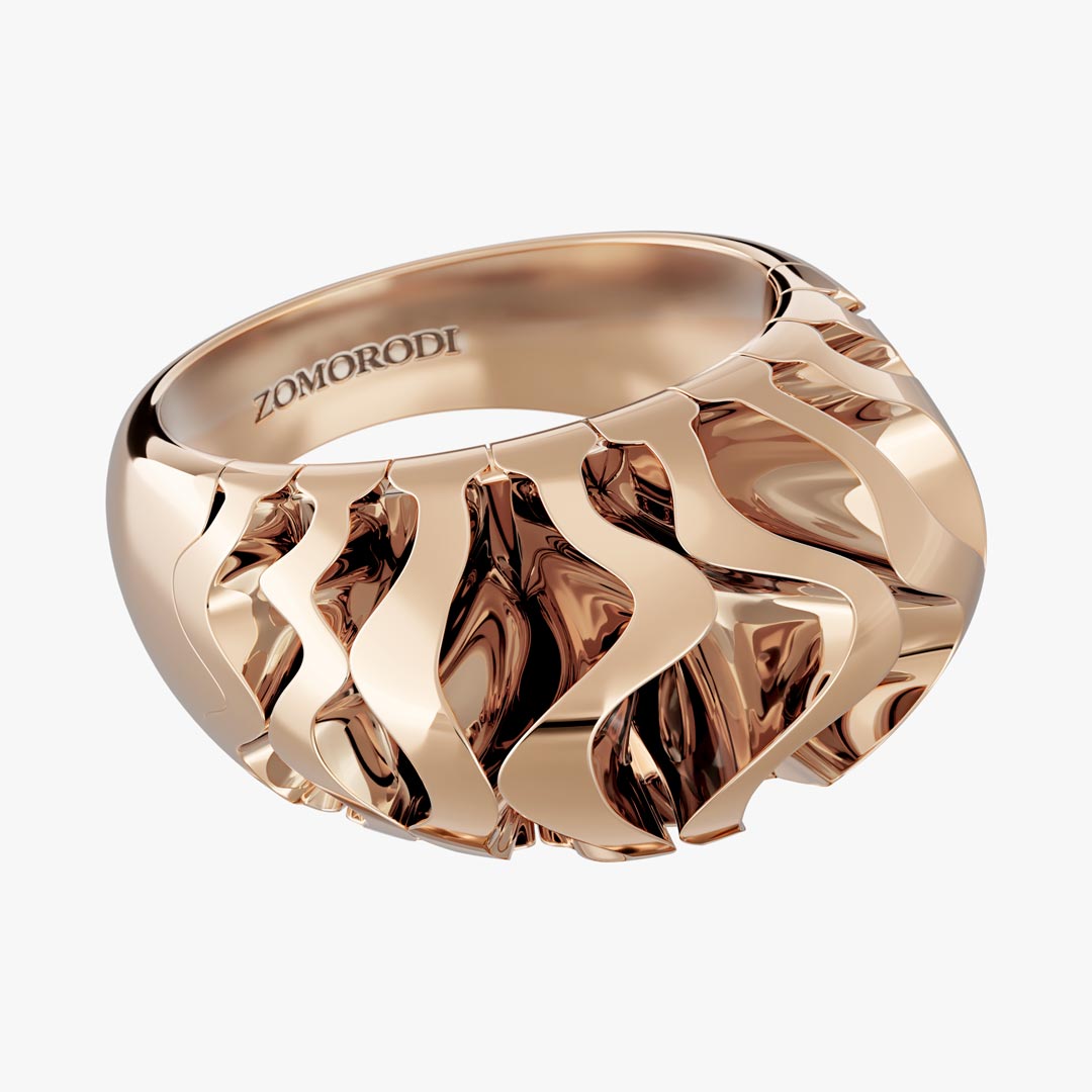 انگشتر فراکتال طلای رزگلد کد 9225