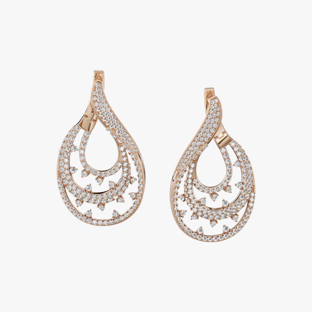 گوشواره جواهر طرح ترمه