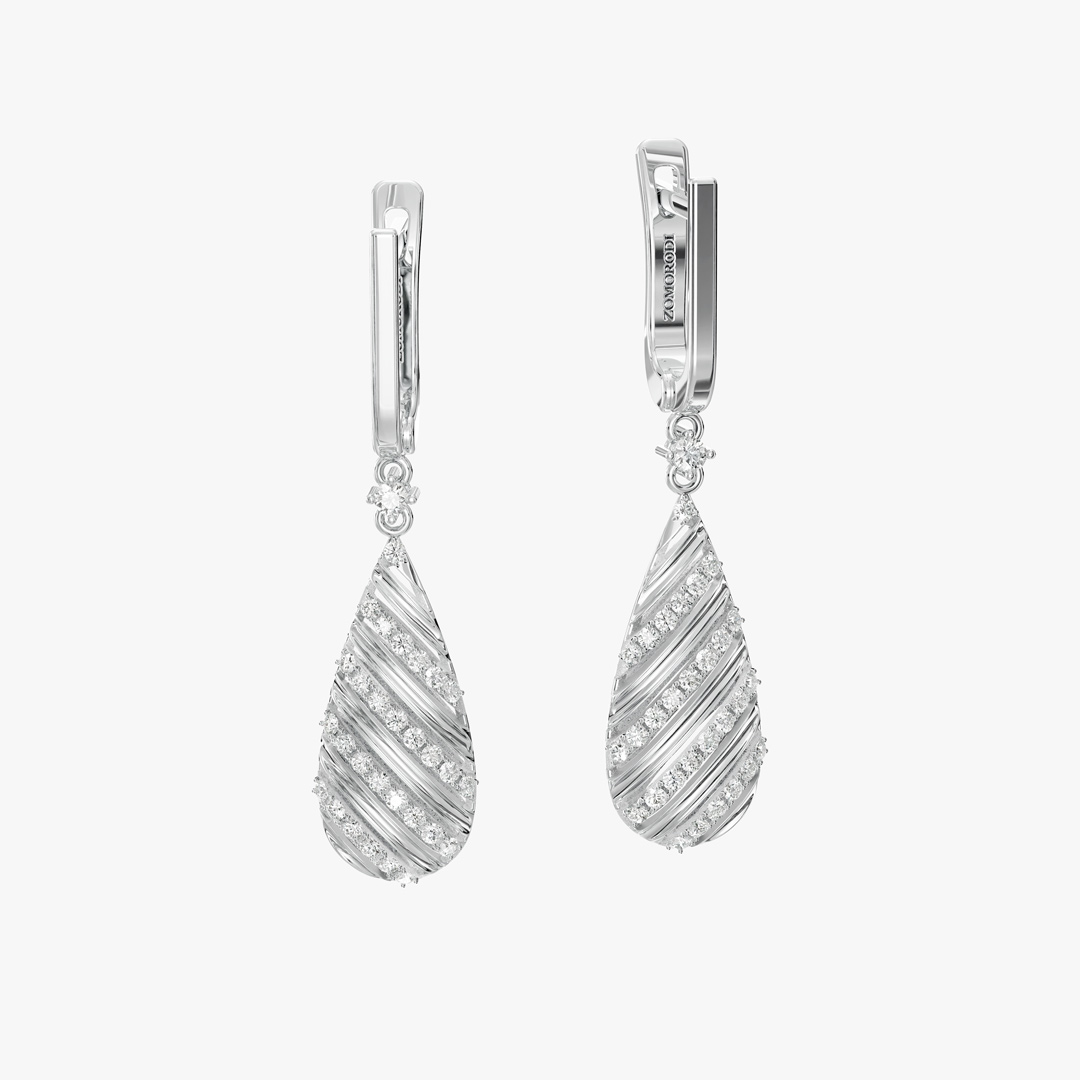 گوشواره جواهر طرح ساتین