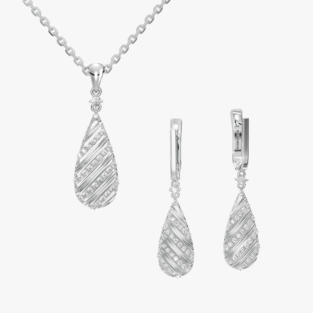 نیم ست جواهر طرح ساتین