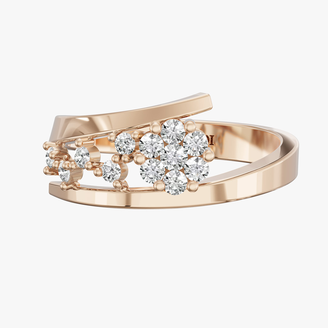 انگشتر جواهر طرح شکوفه کوچک