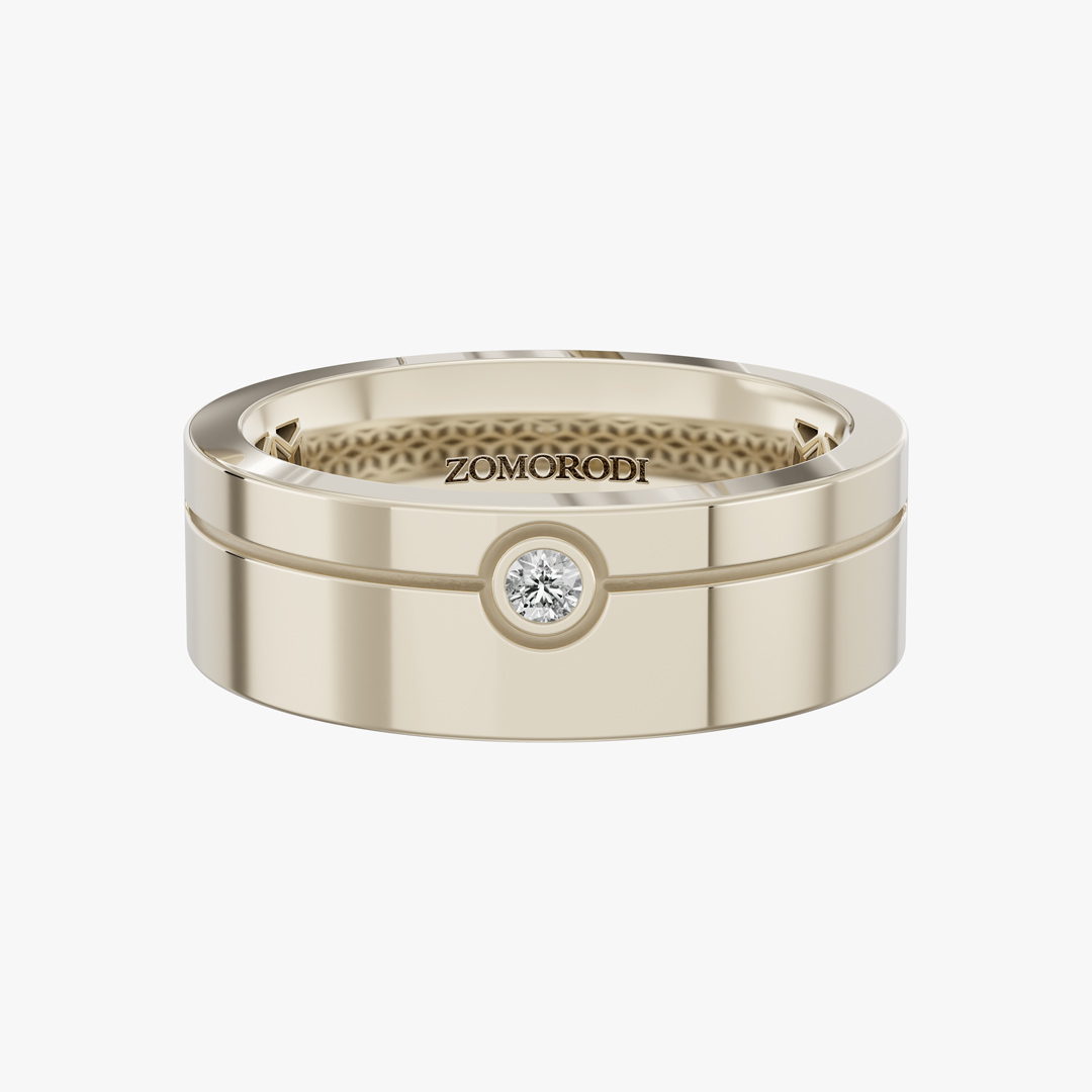  حلقه ازدواج مردانه تک تخمه طرح آکو