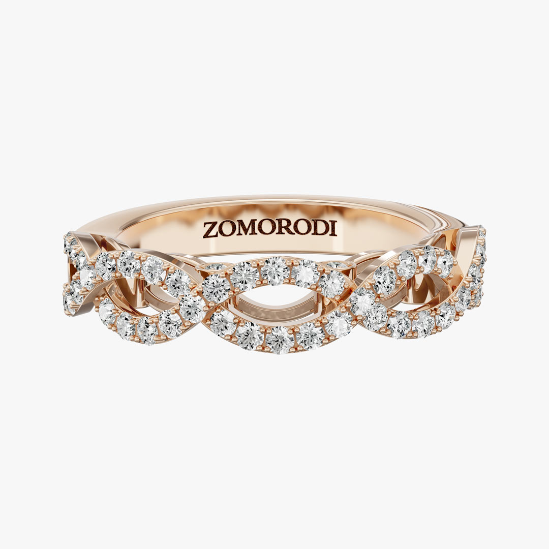 حلقه ازدواج برلیان طرح فور اور توییست