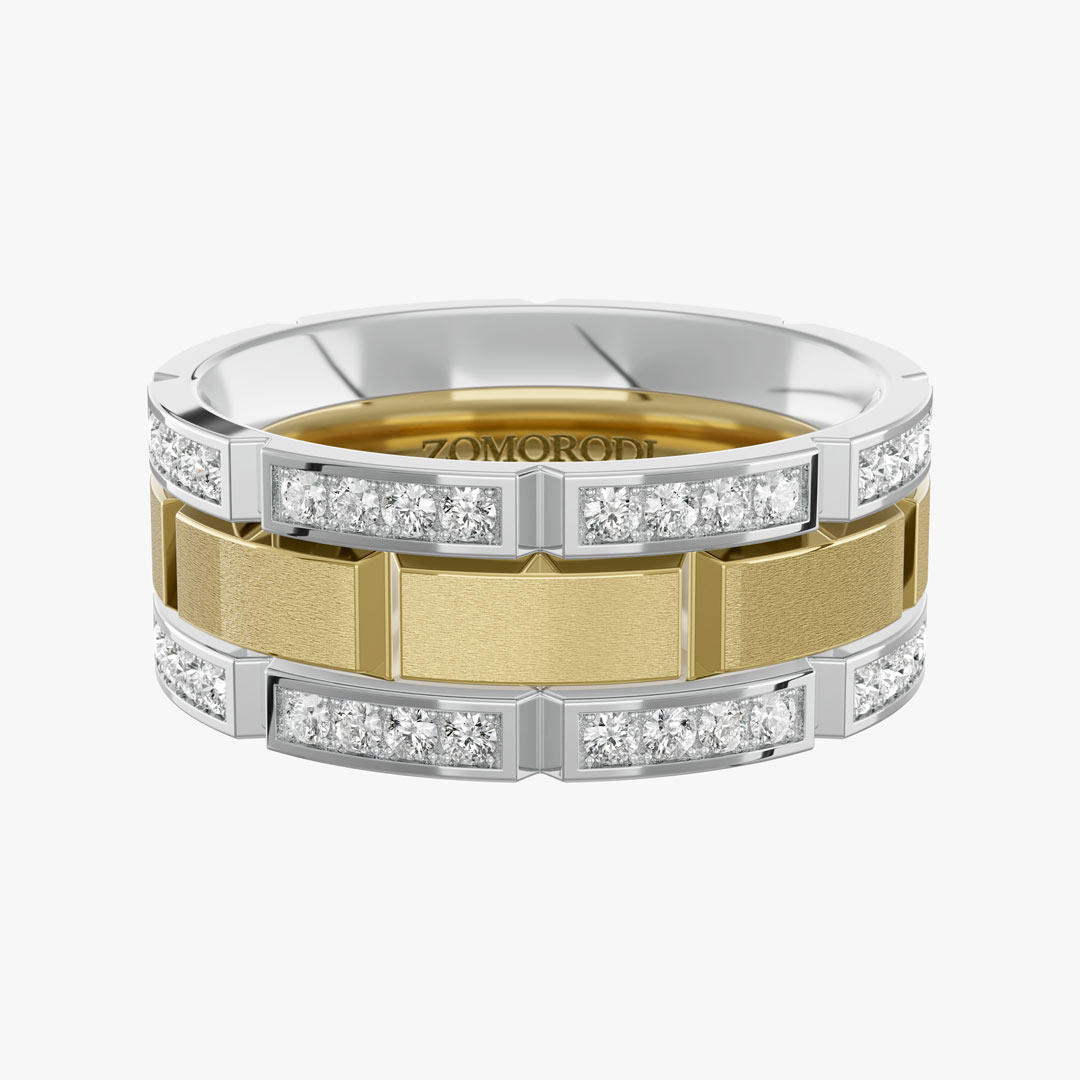 حلقه ازدواج برلیان مردانه طرح هانس